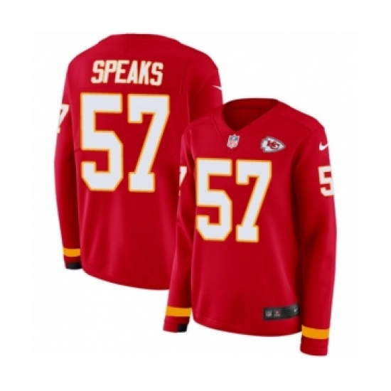 Women's Nike Kansas City Chiefs #57 Breeland Speaks Limited Red Therma Long Sleeve NFL Jersey - Ujersey