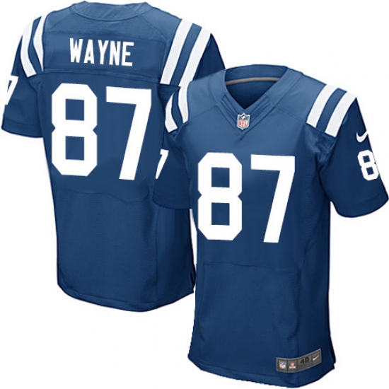 Men's Nike Indianapolis Colts #87 Reggie Wayne Elite Royal Blue Team Color NFL Jersey - Ujersey