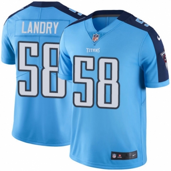 Men's Nike Tennessee Titans #58 Harold Landry Elite Light Blue Rush Vapor Untouchable NFL Jersey - Ujersey