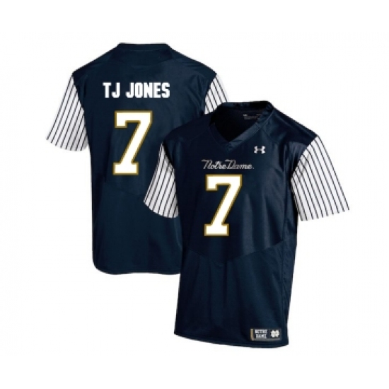Notre Dame Fighting Irish 7 TJ Jones Navy College Football Jersey - Ujersey