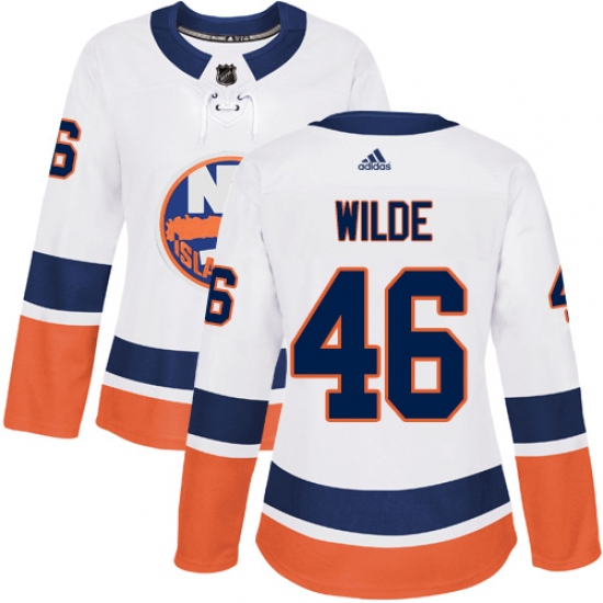 Women's Adidas New York Islanders #46 Bode Wilde Authentic White Away NHL Jersey - Ujersey