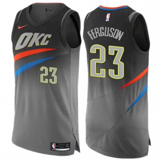 Men's Nike Oklahoma City Thunder #23 Terrance Ferguson Authentic Gray NBA Jersey - City Edition - Ujersey