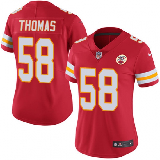 Women's Nike Kansas City Chiefs #58 Derrick Thomas Red Team Color Vapor Untouchable Limited Player NFL Jersey - Ujersey