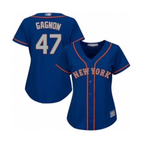 Women's New York Mets #47 Drew Gagnon Replica Royal Blue Alternate Road Cool Base Baseball Player Jersey - Ujersey