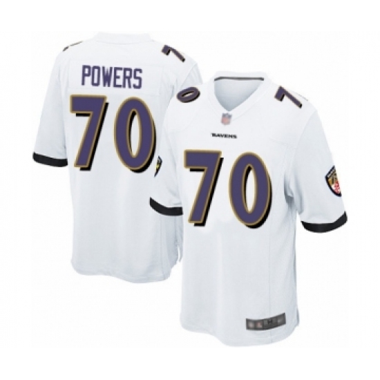 Men's Baltimore Ravens #70 Ben Powers Game White Football Jersey - Ujersey