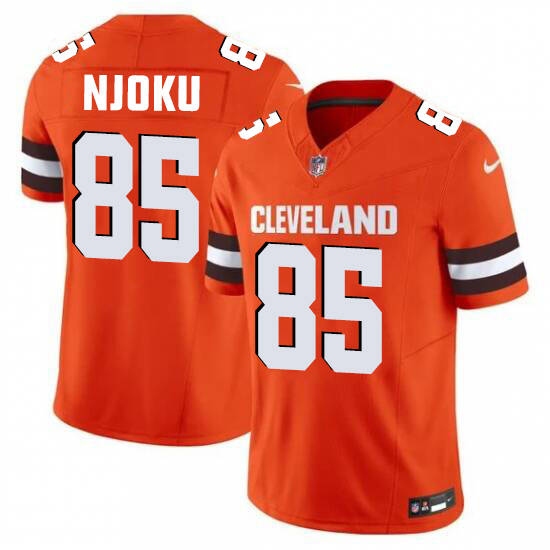 Men's Cleveland Browns #85 Njoku Orange 2025 Vapor Limited Football Stitched Jersey - Ujersey