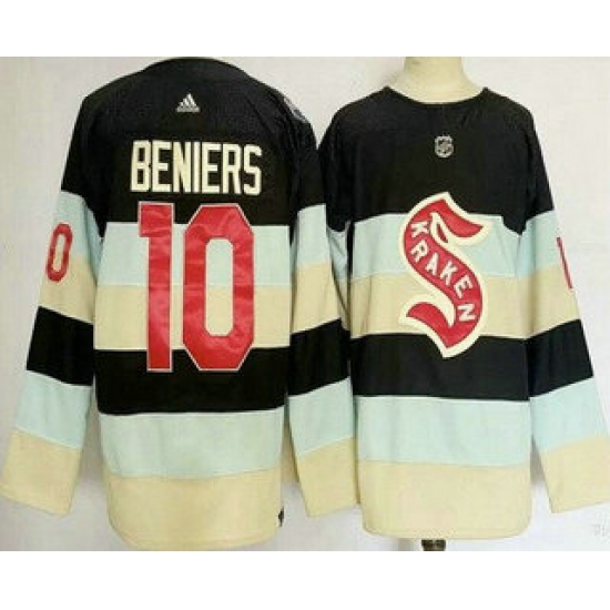 Men's Seattle Kraken #10 Matthew Beniers Navy 2024 Winter Classic Authentic Jersey - Ujersey