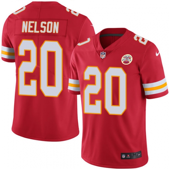 Youth Nike Kansas City Chiefs #20 Steven Nelson Red Team Color Vapor Untouchable Limited Player NFL Jersey - Ujersey