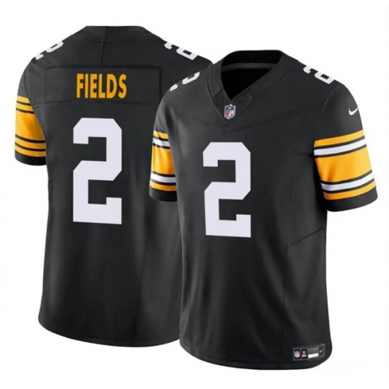 Men's Pittsburgh Steelers #2 Justin Fields Black 2024 F.U.S.E. Vapor Untouchable Limited Football Stitched Jersey - Ujersey
