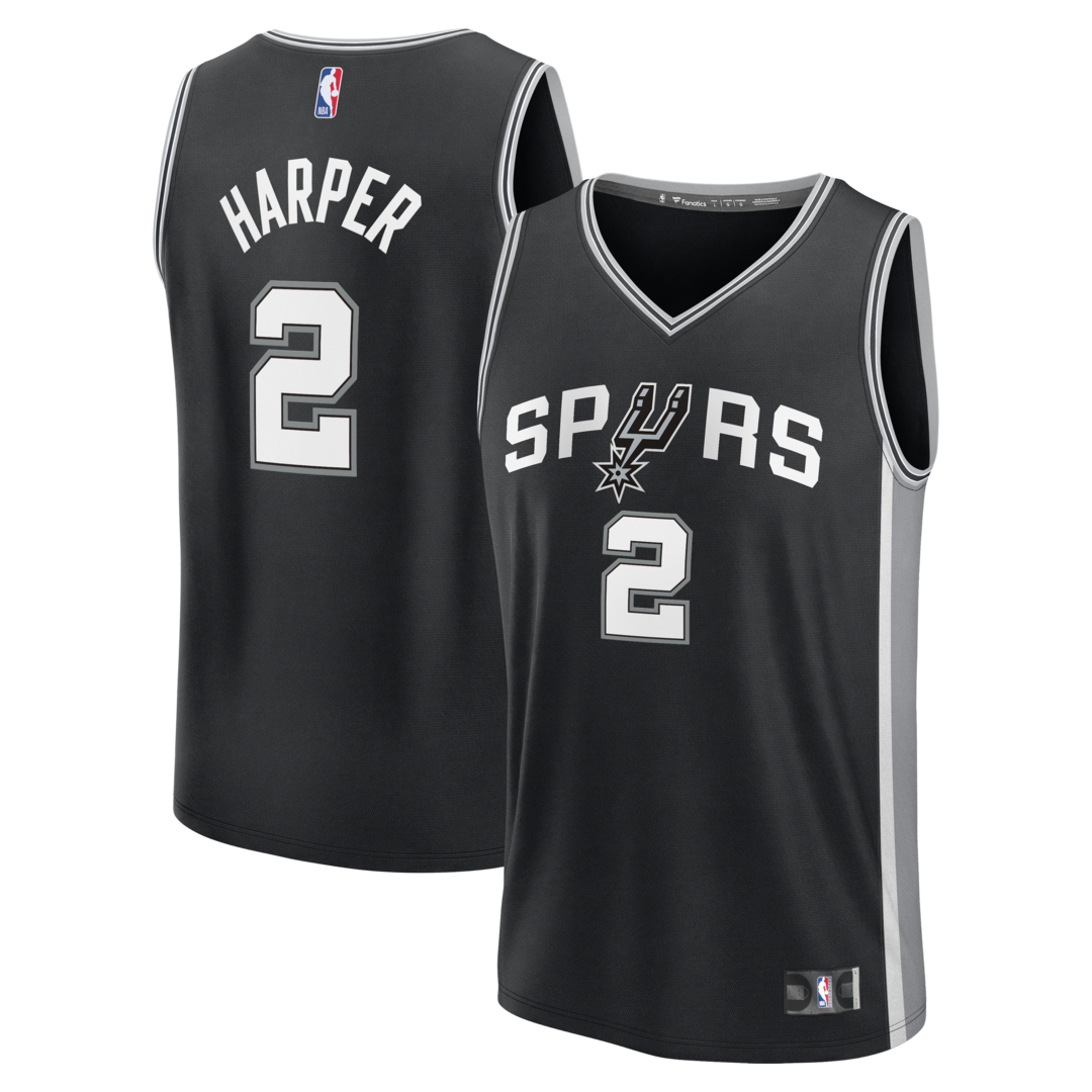 Men's San Antonio Spurs Dylan Harper Fanatics Black Fast Break Jersey - Icon Edition - U-jersey