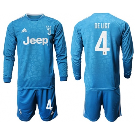 Juventus #4 De Ligt Third Long Sleeves Soccer Club Jersey
