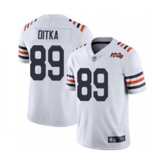 Women's Chicago Bears #89 Mike Ditka White 100th Season Limited Football Jersey - Ujersey