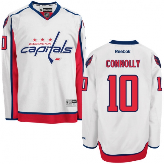 Men's Reebok Washington Capitals #10 Brett Connolly Authentic White Away NHL Jersey - Ujersey