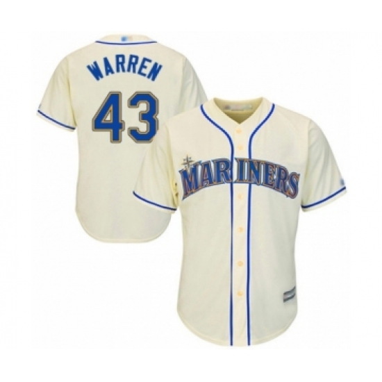 Youth Seattle Mariners #43 Art Warren Authentic Cream Alternate Cool Base Baseball Player Jersey - Ujersey
