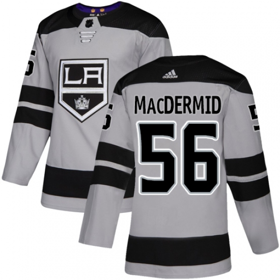 Youth Adidas Los Angeles Kings #56 Kurtis MacDermid Authentic Gray Alternate NHL Jersey - Ujersey