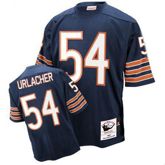 Mitchell and Ness Chicago Bears #54 Brian Urlacher Blue Team Color Authentic Throwback NFL Jersey - Ujersey