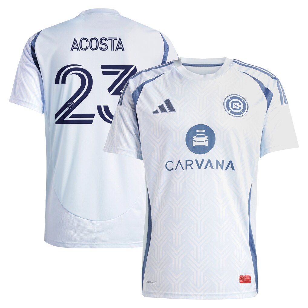Men's Chicago Fire Kellyn Acosta adidas Light Blue 2025 The Municipal Kit Replica Player Jersey - Ujersey