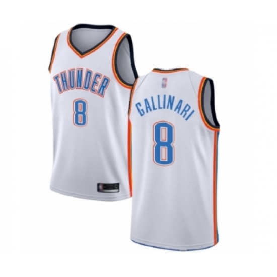 Women's Oklahoma City Thunder #8 Danilo Gallinari Swingman White Basketball Jersey - Association Edition - Ujersey
