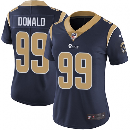 Women's Nike Los Angeles Rams #99 Aaron Donald Elite Navy Blue Team Color NFL Jersey