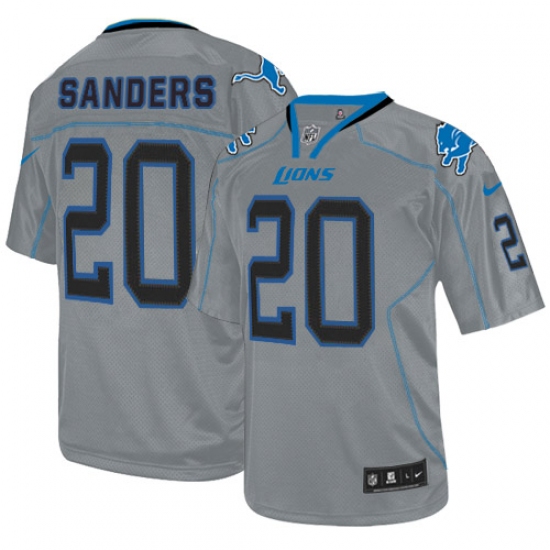 Men's Nike Detroit Lions #20 Barry Sanders Elite Lights Out Grey NFL Jersey