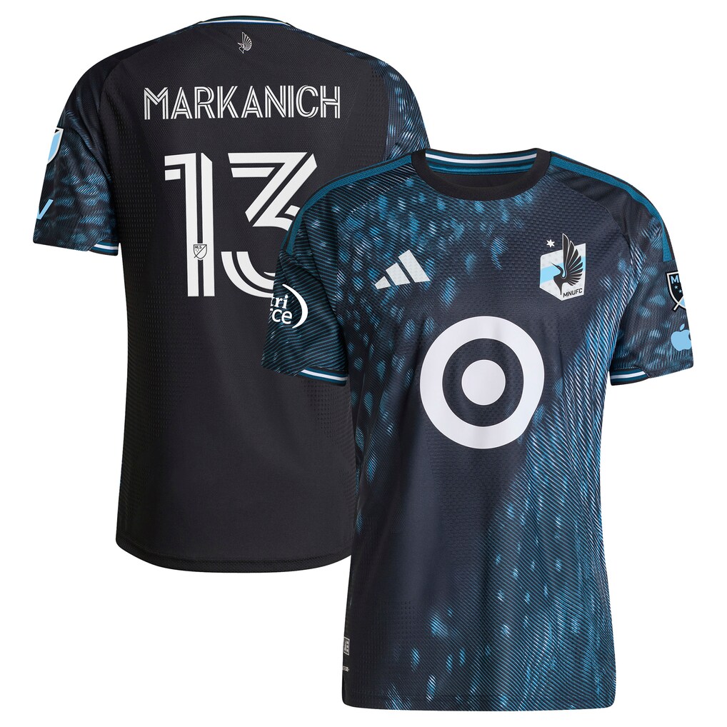 Men's Minnesota United FC Anthony Markanich adidas Black 2026 The Decade Kit On-Field Authentic Patch Jersey - Ujersey