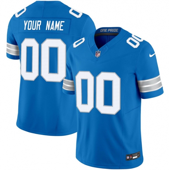 Men's Detroit Lions Active Player Custom Blue 2024 F.U.S.E. Vapor Limited Football Stitched Jersey - Ujersey
