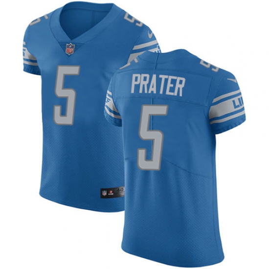 Men's Nike Detroit Lions #5 Matt Prater Light Blue Team Color Vapor Untouchable Elite Player NFL Jersey - Ujersey