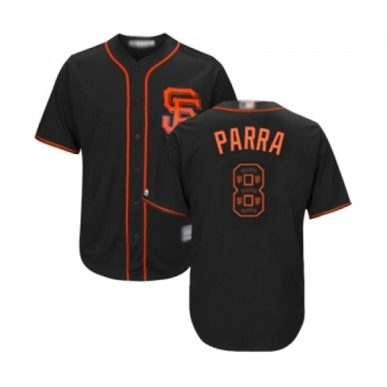 Men's San Francisco Giants #8 Gerardo Parra Authentic Black Team Logo Fashion Cool Base Baseball Jersey - Ujersey