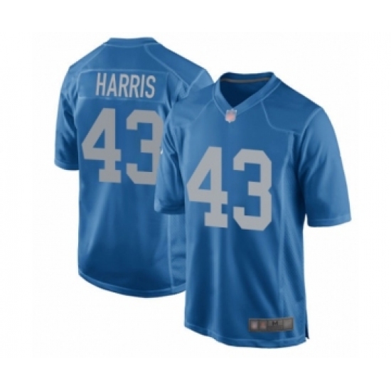 Men's Detroit Lions #43 Will Harris Game Blue Alternate Football Jersey - Ujersey