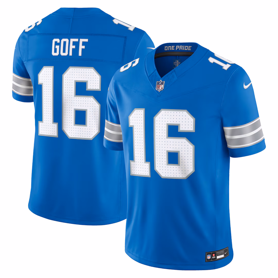 Men's Detroit Lions Jared Goff Nike Blue Team Vapor F.U.S.E. Stitched Limited Jersey - U-jersey