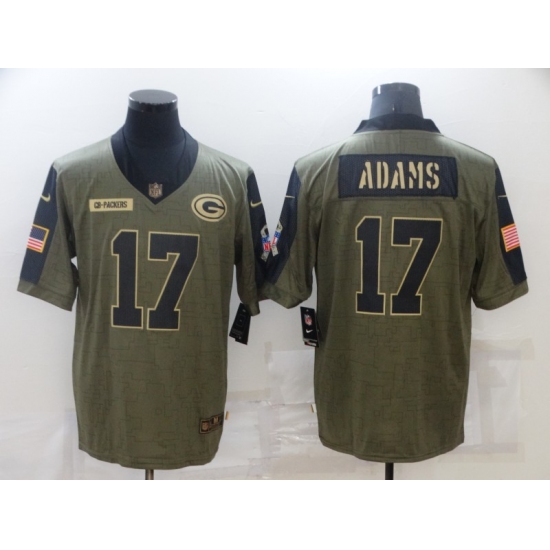 Men's Green Bay Packers #17 Davante Adams Nike Olive 2021 Salute To Service Limited Player Jersey - Ujersey