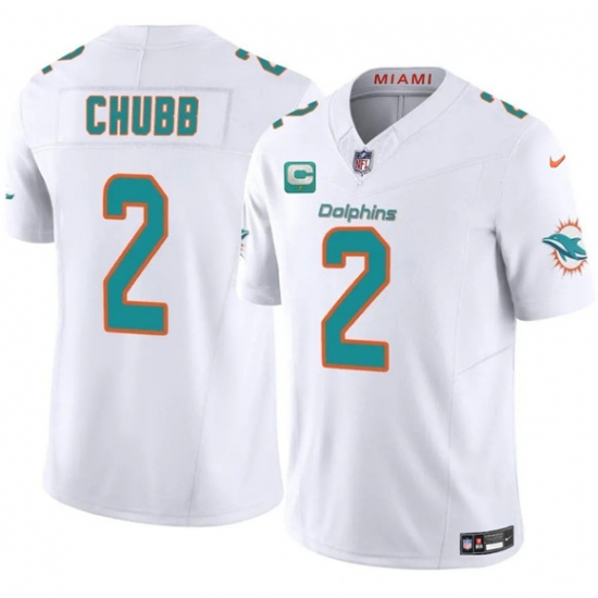 Men's Miami Dolphins #2 Bradley Chubb White 2025 F.U.S.E. With 1-Star C Vapor Limited Football Stitched Jersey - Ujersey