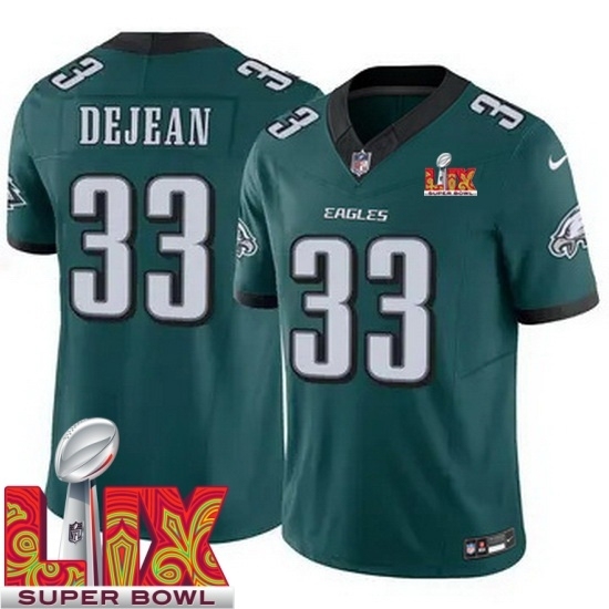 Youth Philadelphia Eagles Cooper DeJean #33 Green 2024 2025 Super Bowl LIX F U S E Stitched NFL Jersey - Ujersey