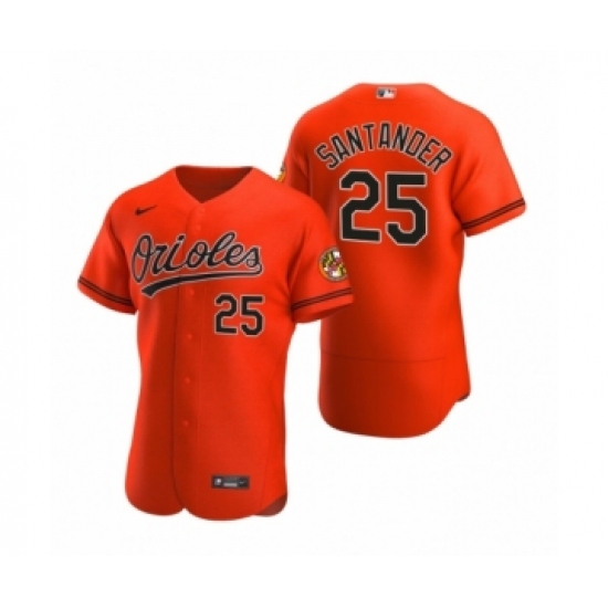 Men's Baltimore Orioles #25 Anthony Santander Nike Orange Authentic 2020 Alternate Jersey - Ujersey