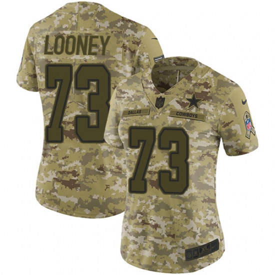 Women's Nike Dallas Cowboys #73 Joe Looney Limited Camo 2018 Salute to Service NFL Jersey - Ujersey