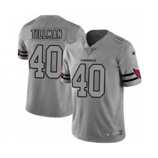 Men's Arizona Cardinals #40 Pat Tillman Limited Gray Team Logo Gridiron Football Jersey - Ujersey
