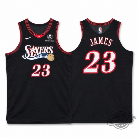 Men's Philadelphia 76ers #23 LeBron James Black 2025 Classic Edition Stitched Stitched Jersey - Ujersey