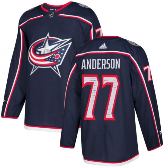 Youth Adidas Columbus Blue Jackets #77 Josh Anderson Authentic Navy Blue Home NHL Jersey - Ujersey