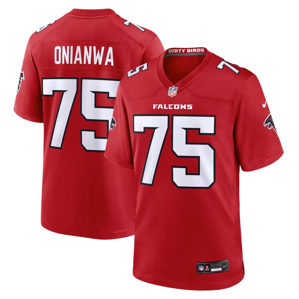 Men's Atlanta Falcons Ethan Onianwa Nike Red Team Game Jersey - U-jersey
