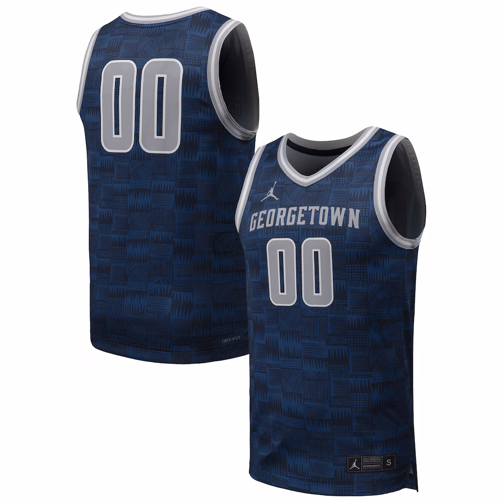 Men's Jordan Brand #00 Navy Georgetown Hoyas Replica Basketball Jersey