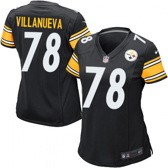 Women's Nike Pittsburgh Steelers #78 Alejandro Villanueva Game Black Team Color NFL Jersey - Ujersey