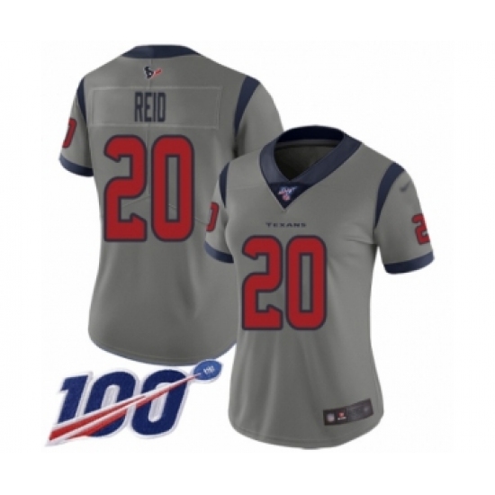Women's Houston Texans #20 Justin Reid Limited Gray Inverted Legend 100th Season Football Jersey - Ujersey