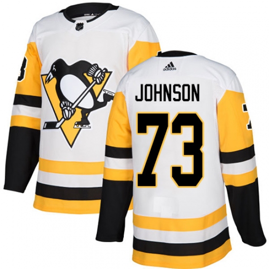 Men's Adidas Pittsburgh Penguins #73 Jack Johnson Authentic White Away NHL Jersey - Ujersey