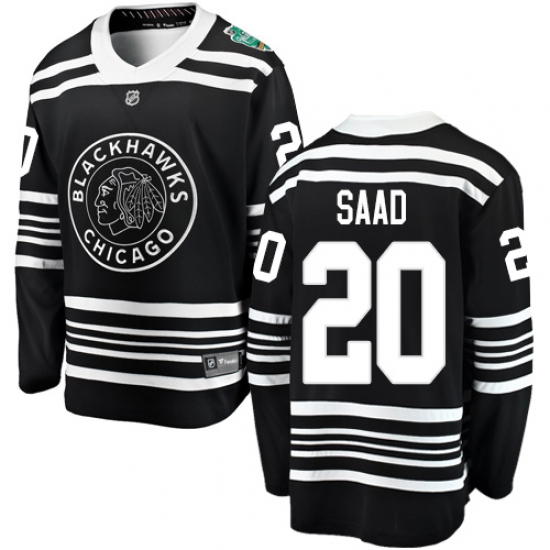 Youth Chicago Blackhawks #20 Brandon Saad Black 2019 Winter Classic Fanatics Branded Breakaway NHL Jersey - Ujersey