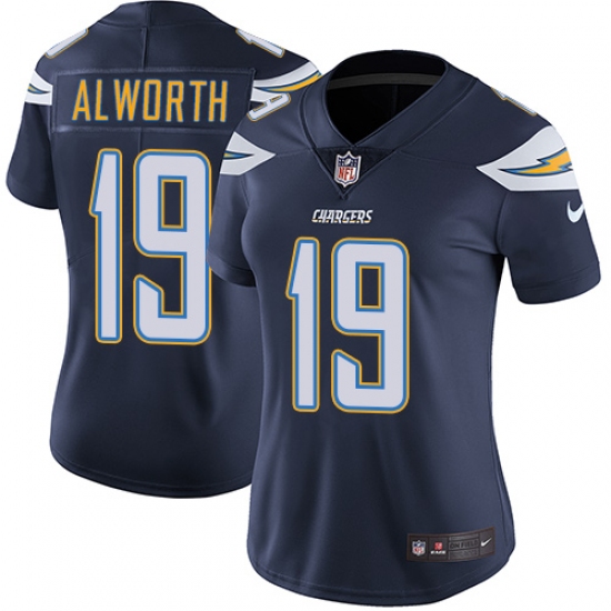 Women's Nike Los Angeles Chargers #19 Lance Alworth Navy Blue Team Color Vapor Untouchable Limited Player NFL Jersey - Ujersey