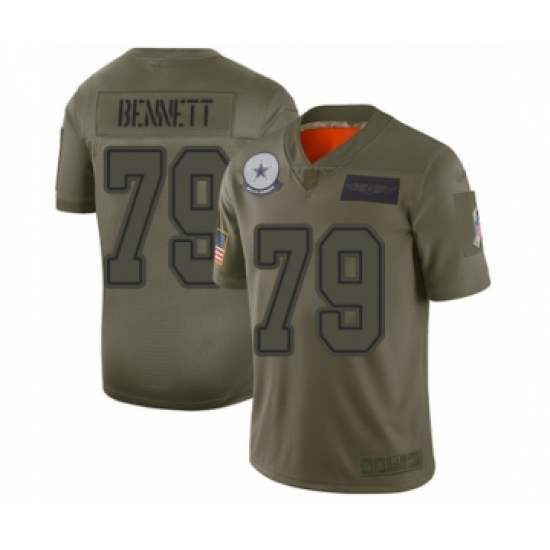 Youth Dallas Cowboys #79 Michael Bennett Limited Olive 2019 Salute to Service Football Jersey - Ujersey