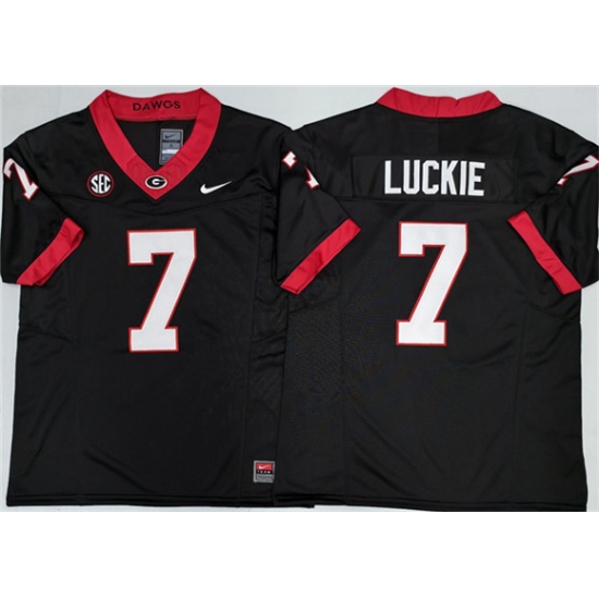 Mens Georgia Bulldogs #7 Lawson Luckie Black 2025 F.U.S.E. Stitched Jersey - Ujersey