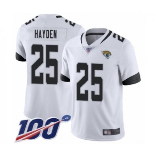 Men's Jacksonville Jaguars #25 D.J. Hayden White Vapor Untouchable Limited Player 100th Season Football Jersey - Ujersey