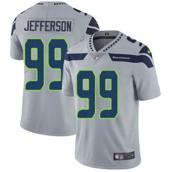 Youth Nike Seattle Seahawks #99 Quinton Jefferson Grey Alternate Vapor Untouchable Limited Player NFL Jersey - Ujersey