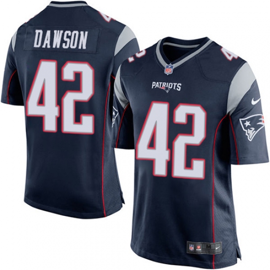 Men's Nike New England Patriots #42 Duke Dawson Game Navy Blue Team Color NFL Jersey - Ujersey